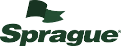 The Sprague logo features two green leaves above the word "Sprague" written in green bold letters.